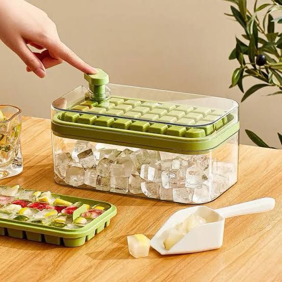 Push Out Ice Cubes Box with Tray (Box Packing - Mix/Random colour)