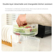 Vegetable Dehydrator Greens Washer Dryer Drainer Crisper Strainer Vegetables Salad Spinner Lettuce Leaf for Washing Drying Lea